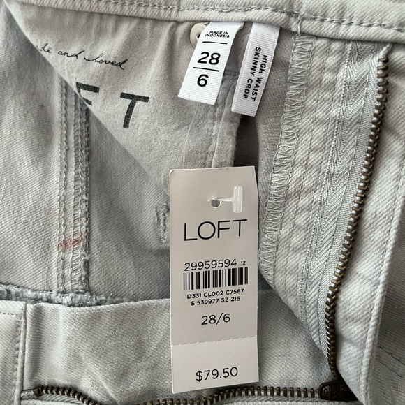 LOFT high waist skinny crop light grey tie dye detailed - Picture 5 of 12